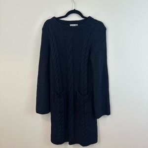 JW ANDERSON x UNIQLO Long Sleeve Cableknit Navy Sweater Dress Size XS